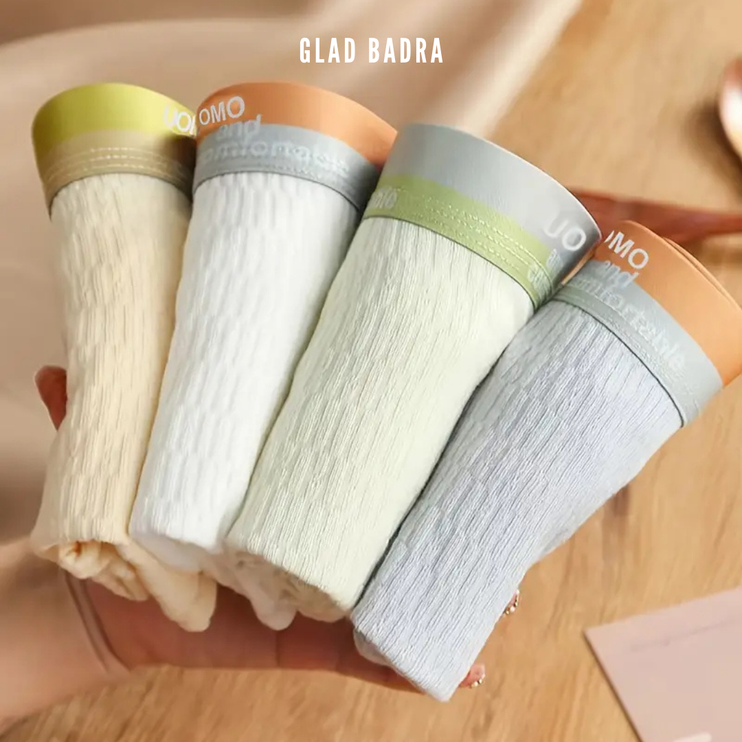 Glad Badra™ Boxer Ultra Doux Pur Coton Résistant  [Lot de 4 Pièces]