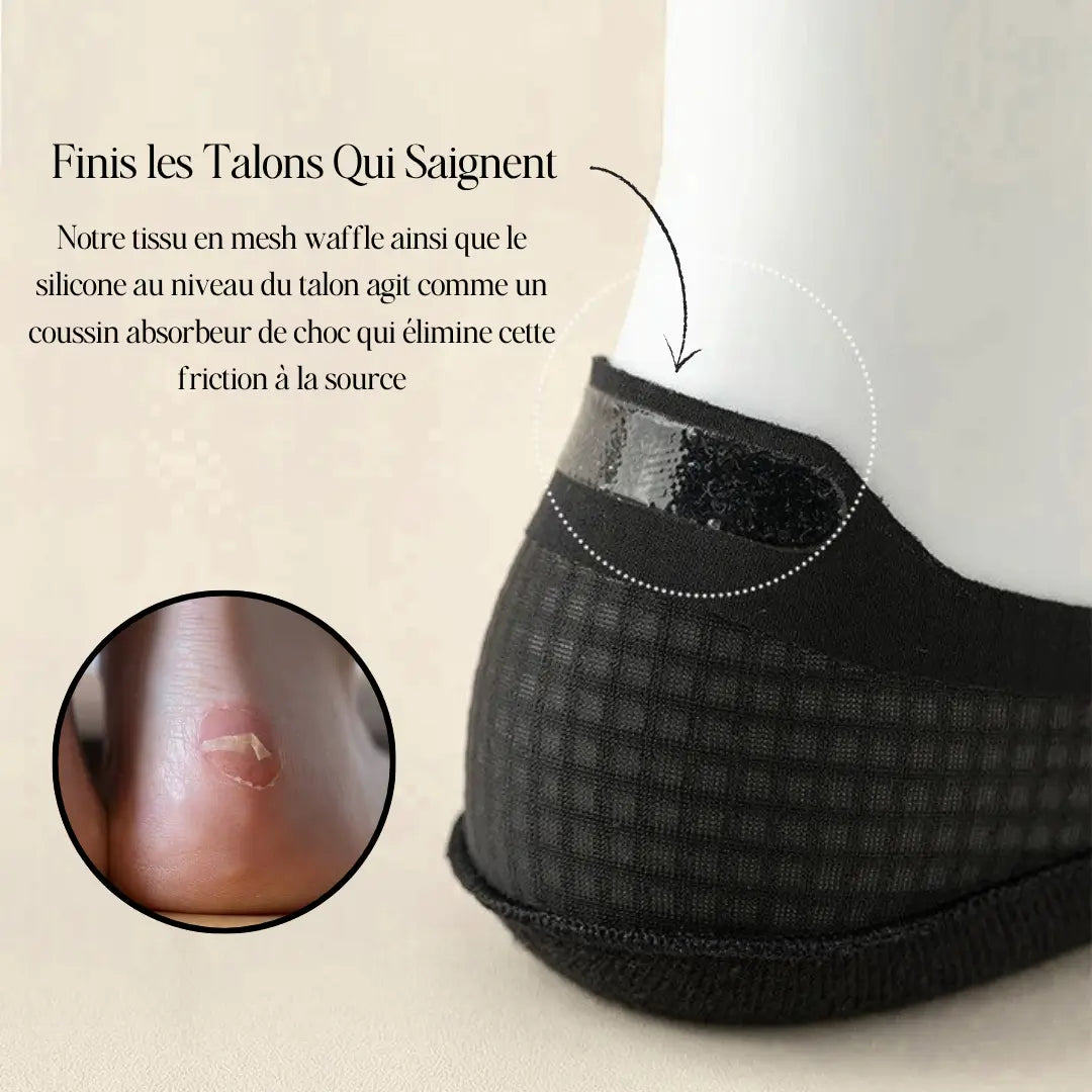 Chaussettes Invisibles GripStep™  Anti-Ampoules, Grip Silicone.