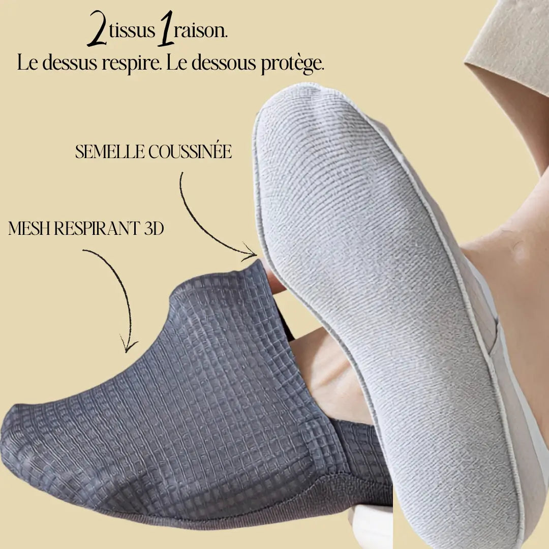 Chaussettes Invisibles GripStep™  Anti-Ampoules, Grip Silicone.