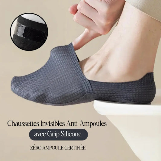 Chaussettes Invisibles GripStep™  Anti-Ampoules, Grip Silicone.
