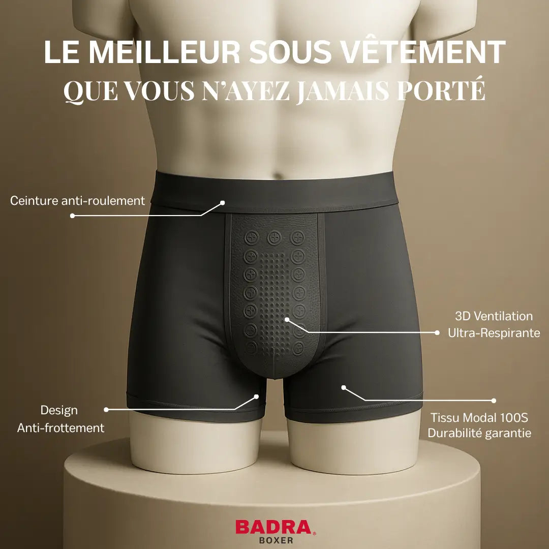 Le Boxer Double Poche 3D Ventilée – Anti-Odeur, Anti-Irritation.